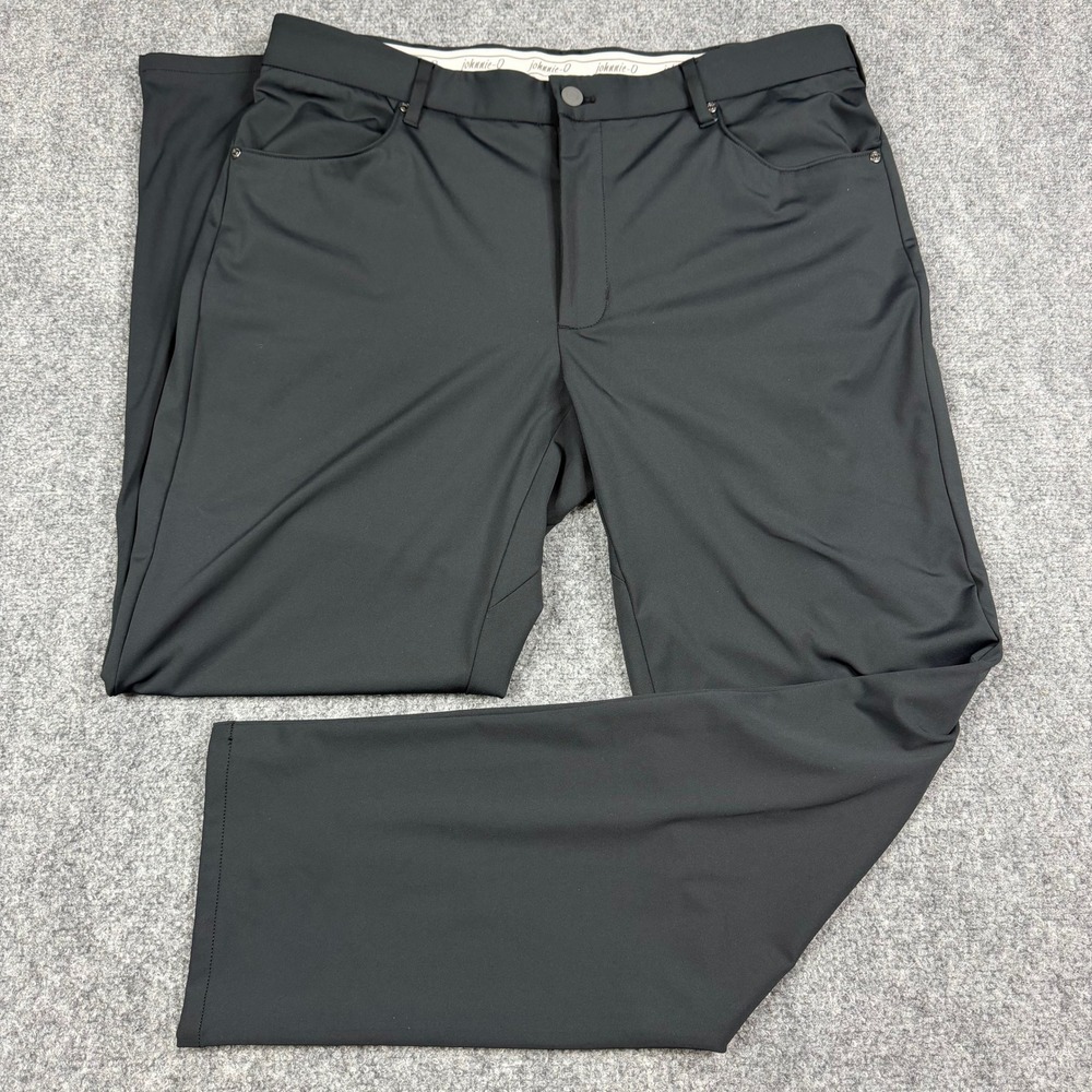 johnnie-O Performance Golf Pants Mens 35x30 Black Stretch 5-Pocket Trousers